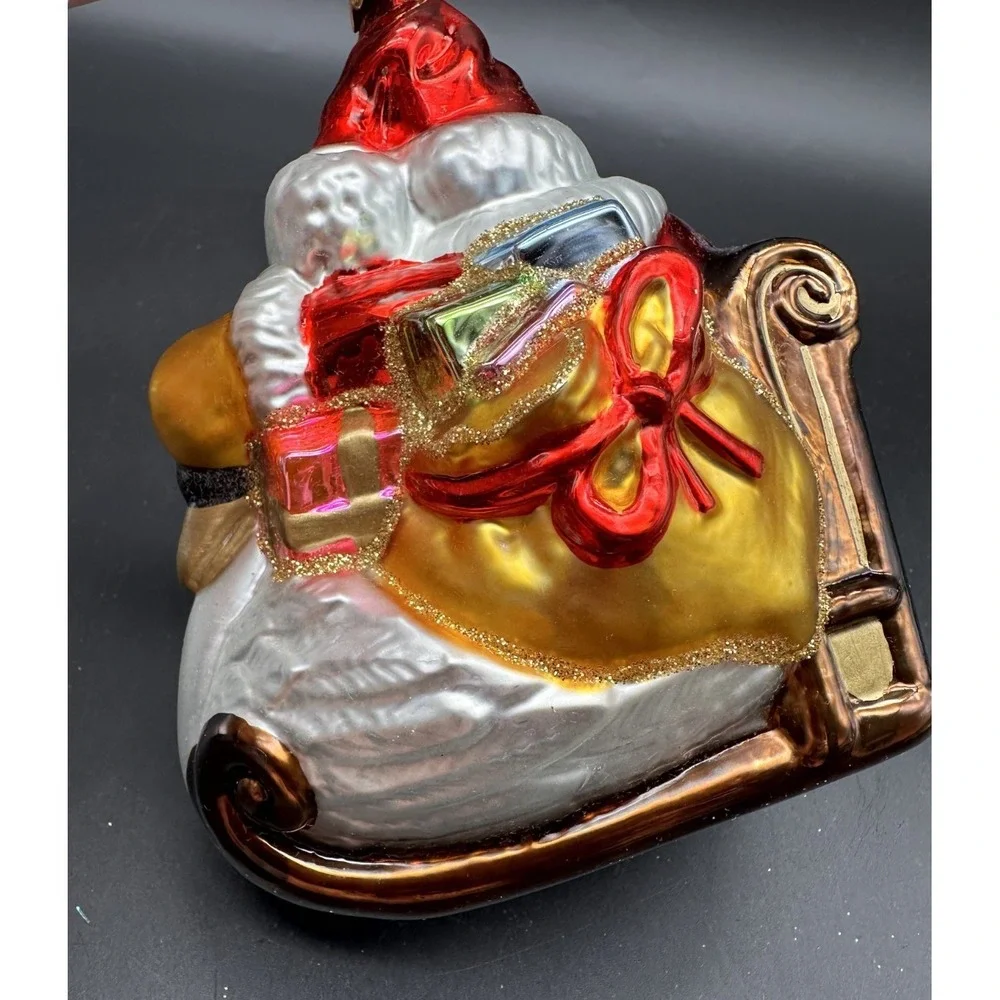 Kurt Adler Polonaise Santa On‎ Goose Sled GP479 Christmas Ornament 5.5
